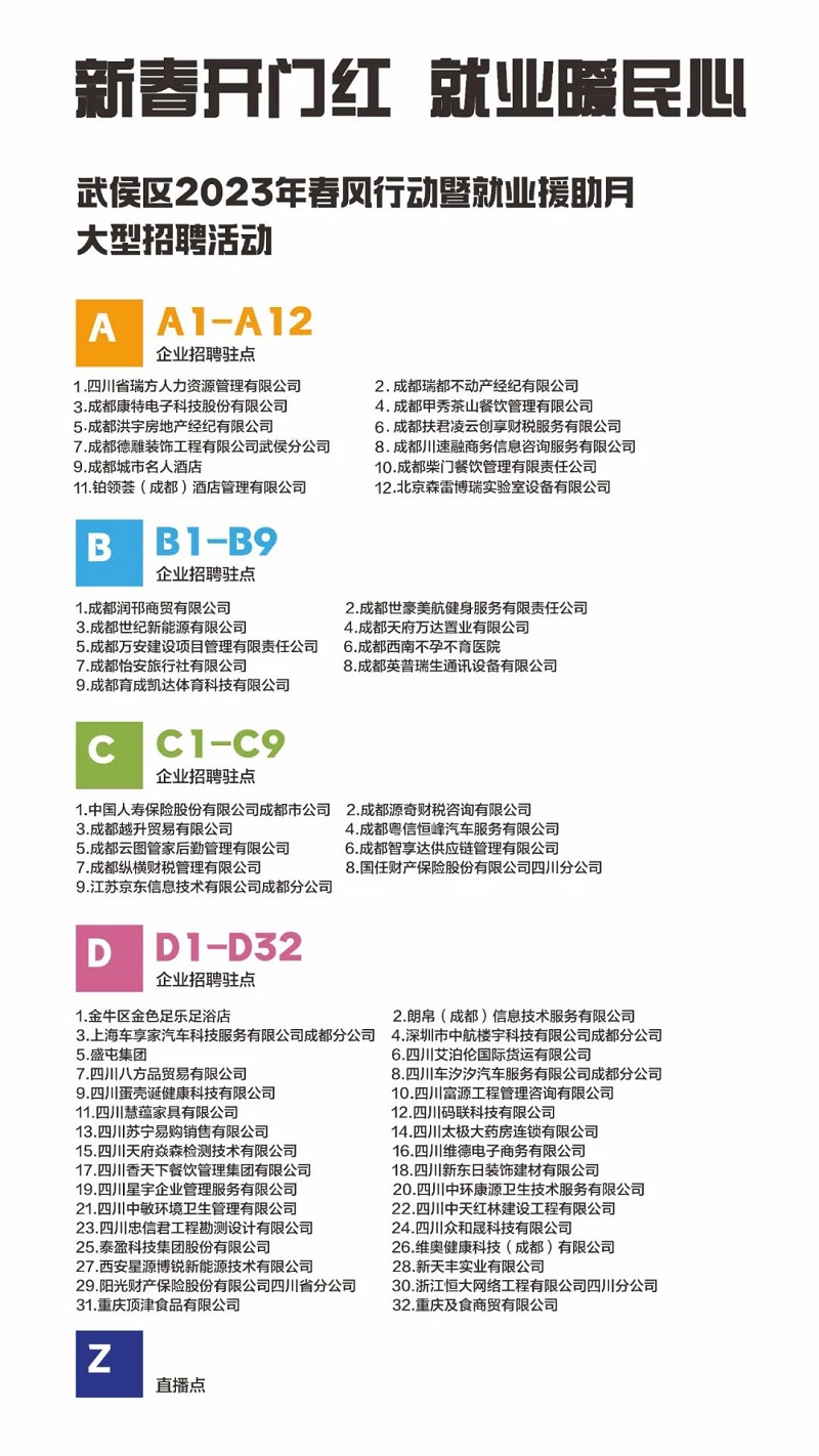 倒計時1天！武侯區2023年春風行動暨就業援助月“新春開門紅 就業暖民心”大型招聘活動即將開幕 第2張